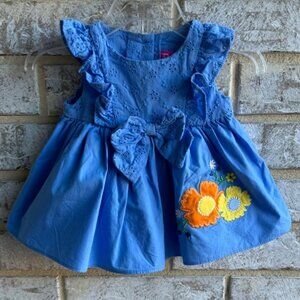 Goodlad Sleeveless Back Button Floral Patch Short Dress Girl's Size 6m.
